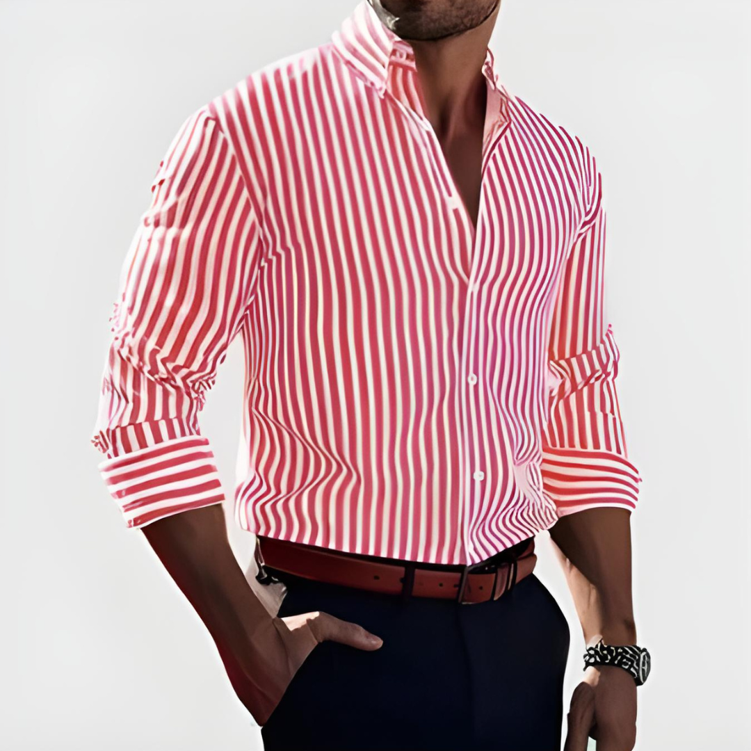 Camicia da uomo a righe - Intelligente e sicura di sé