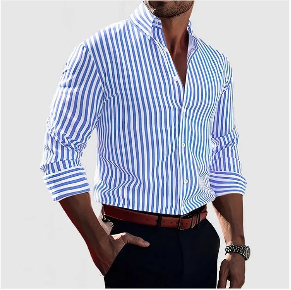 Camicia da uomo a righe - Intelligente e sicura di sé
