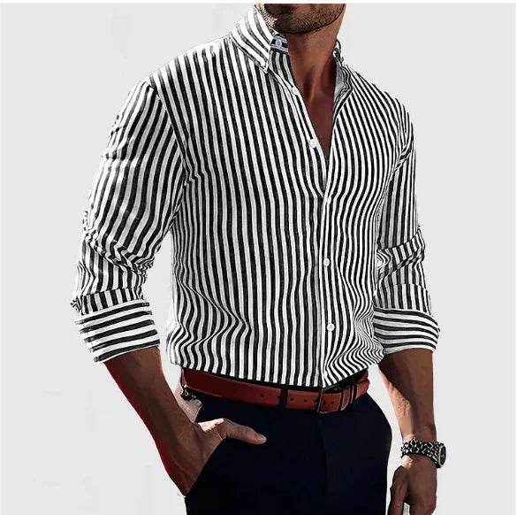 Camicia da uomo a righe - Intelligente e sicura di sé