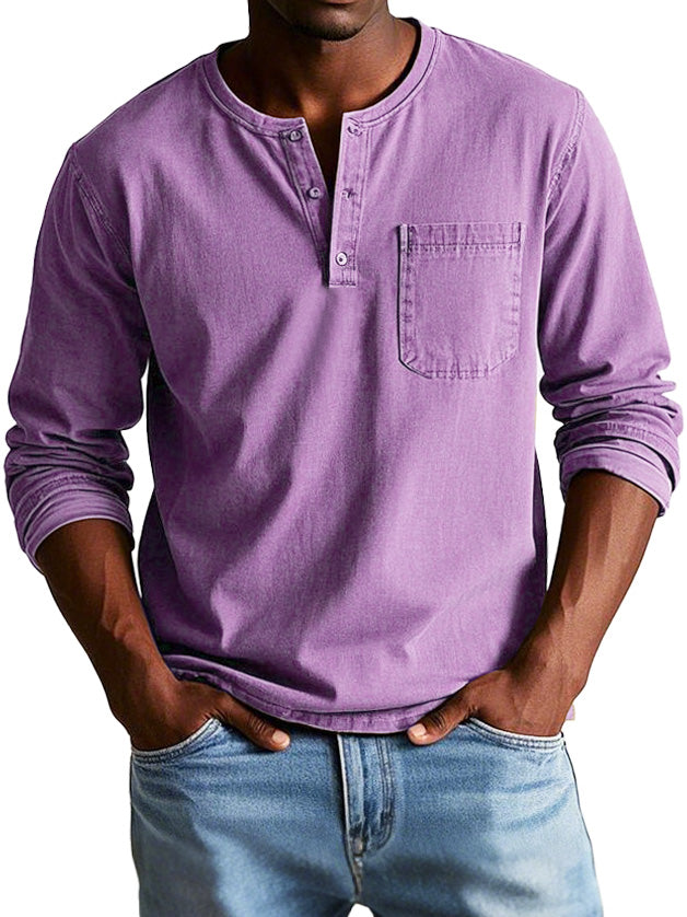 T-shirt con colletto classico Henley